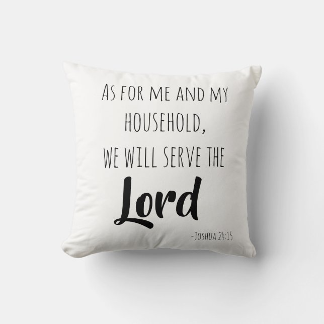 Joshua 24:15 Throw Pillow (Front)
