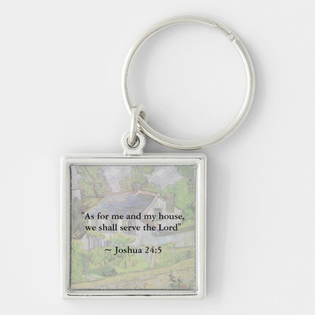 Joshua 24:15 Van Gogh House Key Ring (Front)