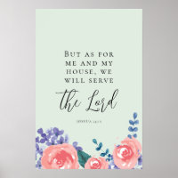 Joshua 24 Bible verse we will serve floral art
