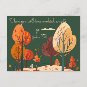 Joshua 3:4 Inspirational Christian Postcard
