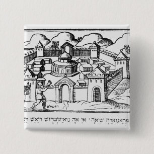 Joshua at the Walls of Jericho 15 Cm Square Badge