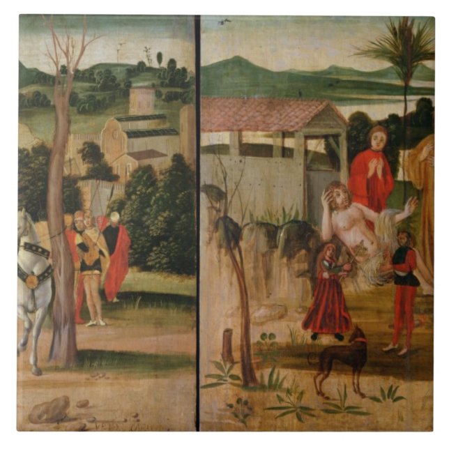 Joshua at the Walls of Jericho Ceramic Tile (Front)