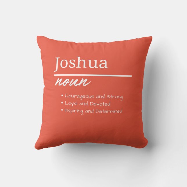 Joshua, Boy Personalised Name Definition Cushion (Back)