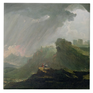 Joshua Commanding the Sun to Stand Still Upon Gibe Ceramic Tile