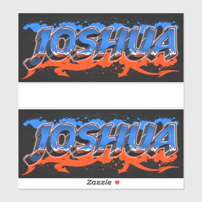 Joshua First Name Graffiti Sticker (Sheet)