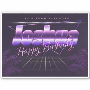 Joshua Name First name lila retro Sticker Birthday