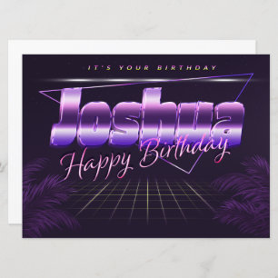 Joshua Name First Name pura retro card Birthday