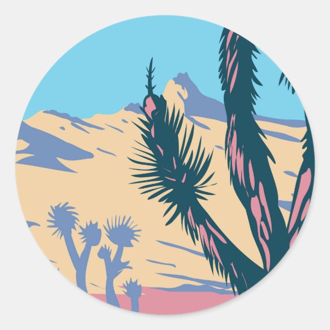 Joshua tree classic round sticker (Front)