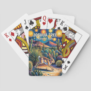 Joshua Tree Desert Wildlife Jackrabbit Colorful Playing Cards