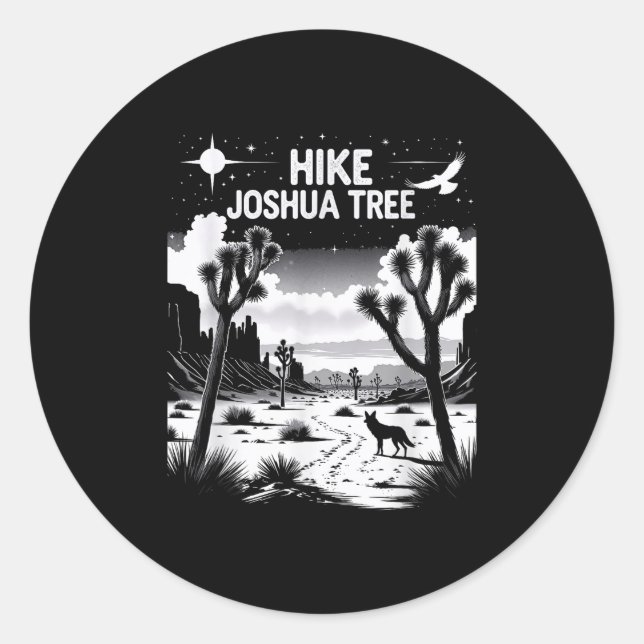 Joshua Tree Hiking  Classic Round Sticker (Front)