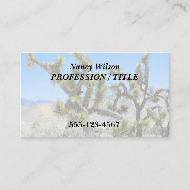 Joshua Tree in California        Business Card (Front)