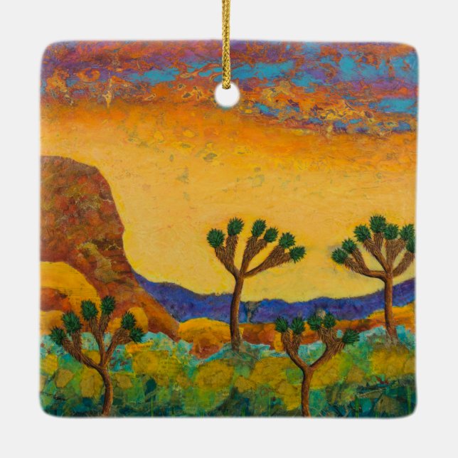 Joshua Tree Landscape Ceramic Ornament (Back)