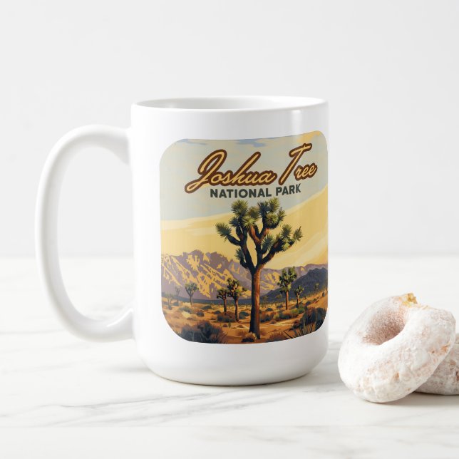 Joshua Tree National Park California Desert  Coffee Mug (With Donut)