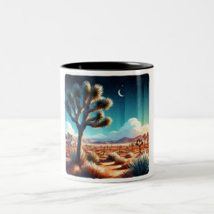 Joshua Tree National Park California Desert Square Two-Tone Coffee Mug