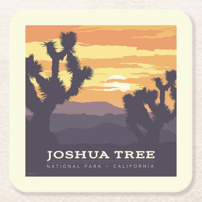 Joshua Tree National Park | California Square Paper Coaster (Front)