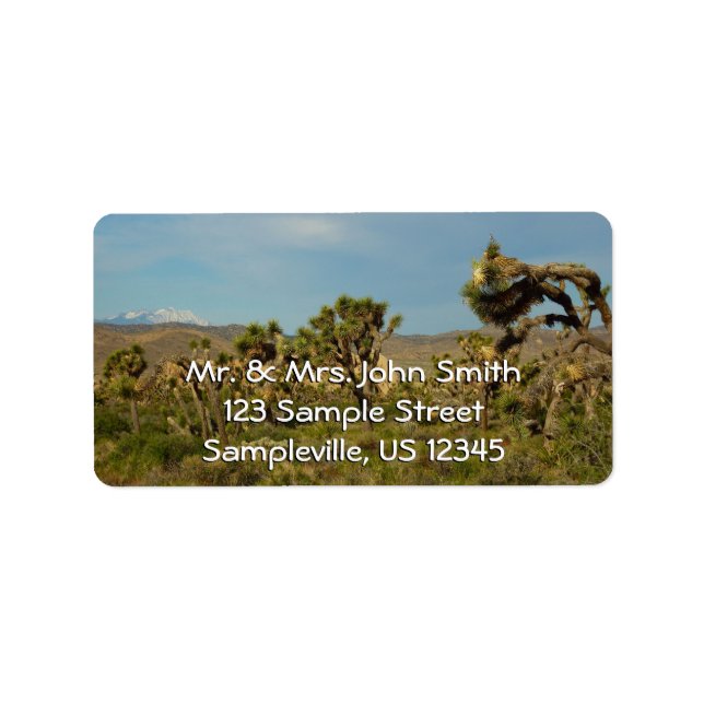 Joshua Tree National Park Desert Landscape Label (Front)