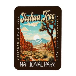 Joshua Tree National Park Illustration Distressed Magnet