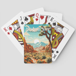 Joshua Tree National Park Illustration Retro Playing Cards