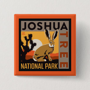Joshua Tree National Park   Jackrabbit 15 Cm Square Badge