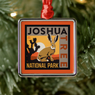Joshua Tree National Park   Jackrabbit Metal Ornament