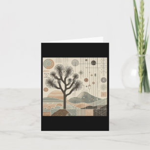 Joshua Tree National Park Line Art Vintage Hiking Card