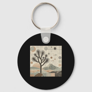 Joshua Tree National Park Line Art Vintage Hiking Key Ring