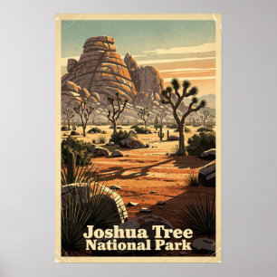 Joshua Tree National Park Retro Poster