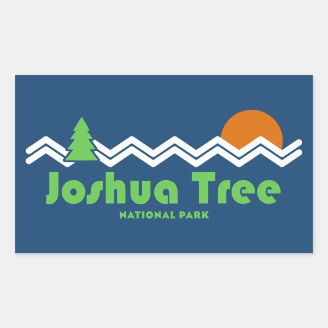 Joshua Tree National Park Retro Rectangular Sticker (Front)