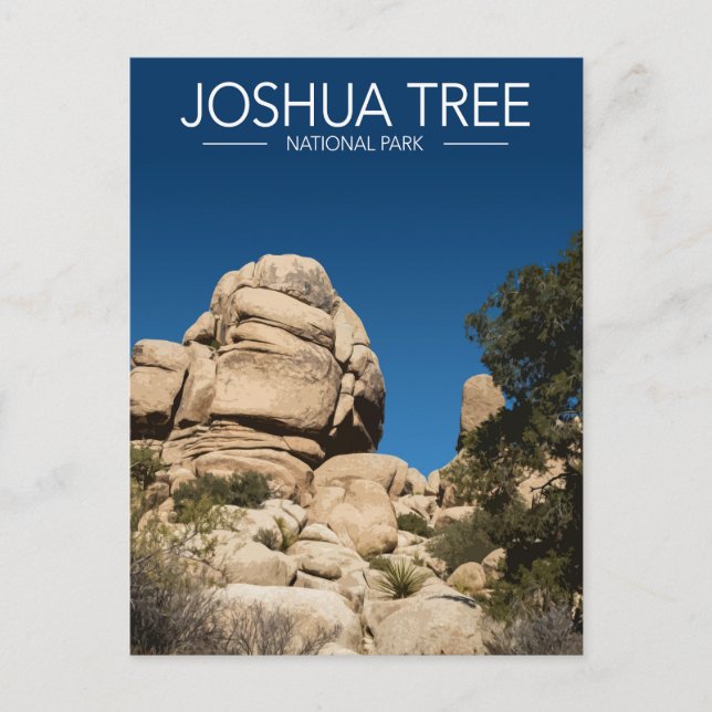 Joshua Tree National Park Stylised Travel Postcard (Front)