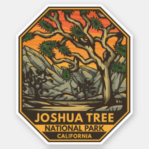 Joshua Tree National Park Sunset Retro Emblem