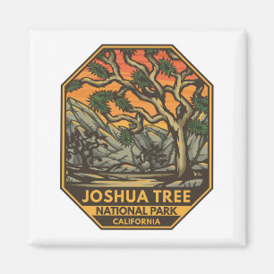 Joshua Tree National Park Sunset Retro Emblem Magnet