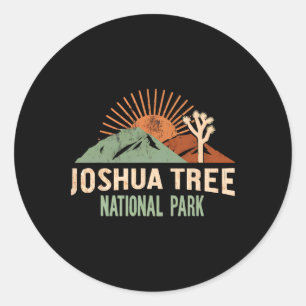 Joshua Tree National Park Vintage Hiking Camping O Classic Round Sticker