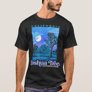 Joshua Tree National Park Vintage Night Scene Retr T-Shirt