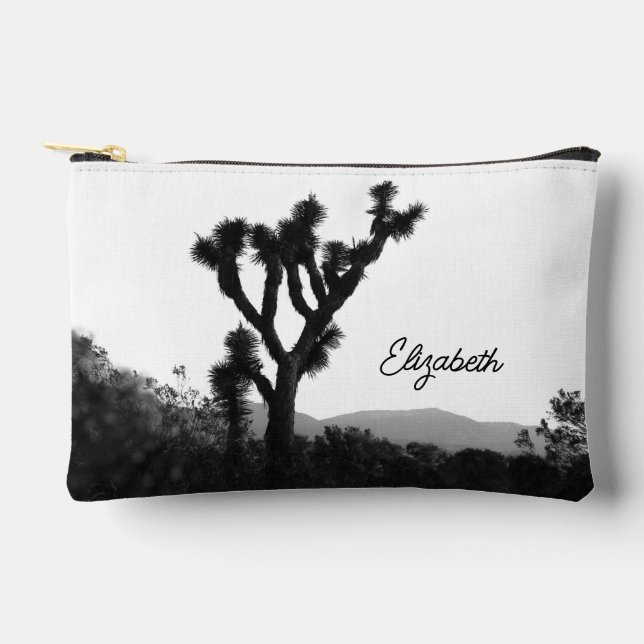 Joshua Tree Personalised Black & White Makeup Bag (Front)