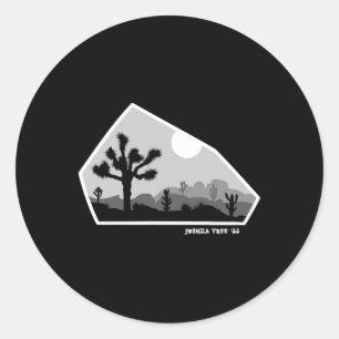 Joshua Tree Retro Boulder Dark Classic Round Sticker