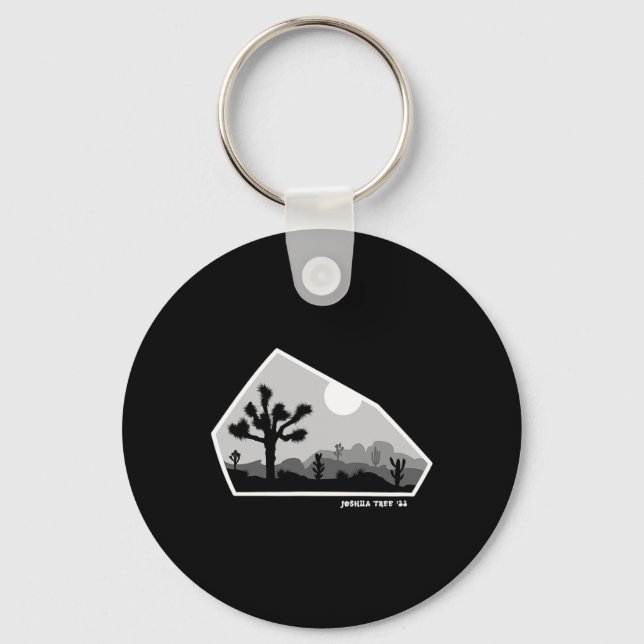 Joshua Tree Retro Boulder Dark  Key Ring (Front)