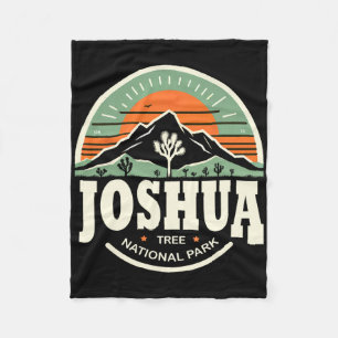 Joshua Tree Retro Vintage Hiking Camping Californi Fleece Blanket
