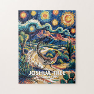 Joshua Tree Roadrunner Colorful Desert Landscape Jigsaw Puzzle