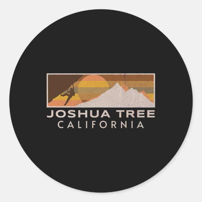 Joshua Tree Rock Climbing Nerd Boulderer Mountain  Classic Round Sticker (Front)