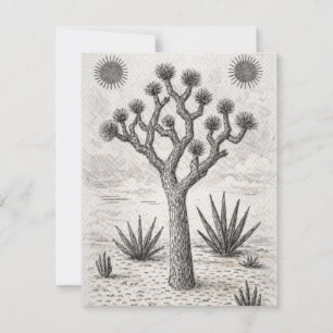 joshua tree sketch desert sketch art card