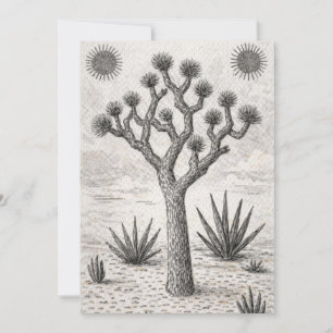 joshua tree sketch desert sketch art card