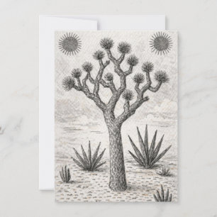 joshua tree sketch desert sketch art invitation