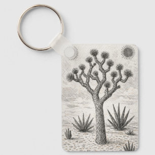joshua tree sketch desert sketch art key ring