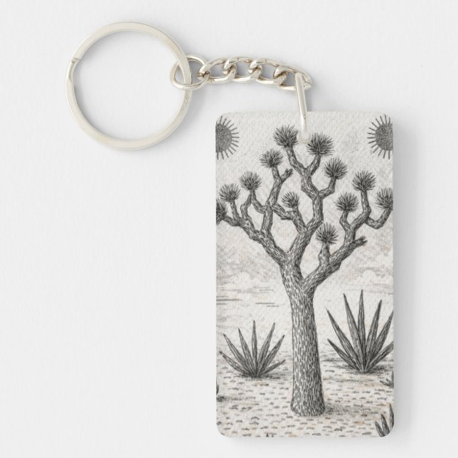 joshua tree sketch | desert sketch art key ring (Front)