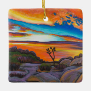 Joshua tree Sunset Ceramic Tree Decoration