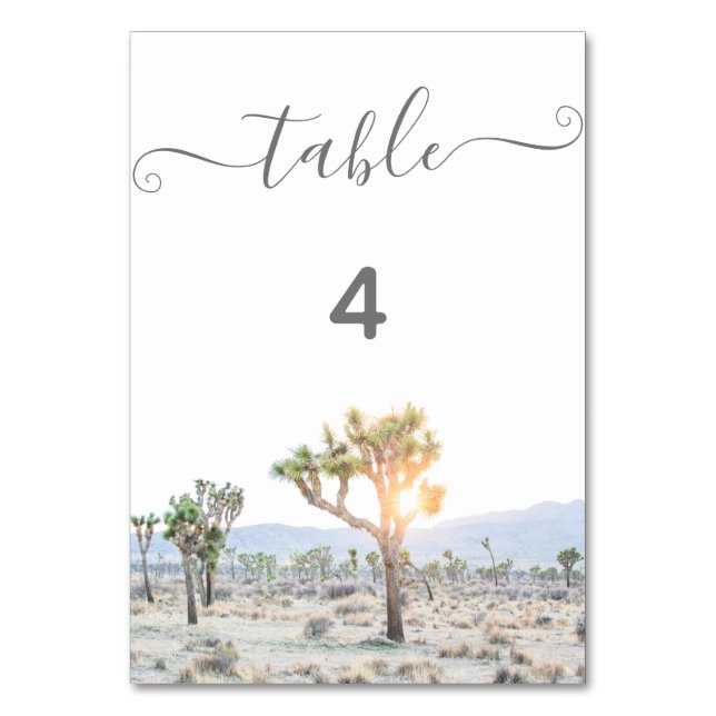 Joshua Tree Wedding Table Number (Front)