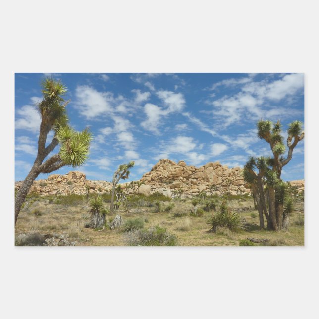 Joshua Trees and Blue Sky Desert Landscape Rectangular Sticker (Front)