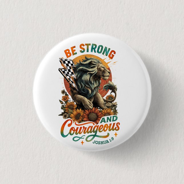 Joshus 1:9  3 cm round badge (Front)