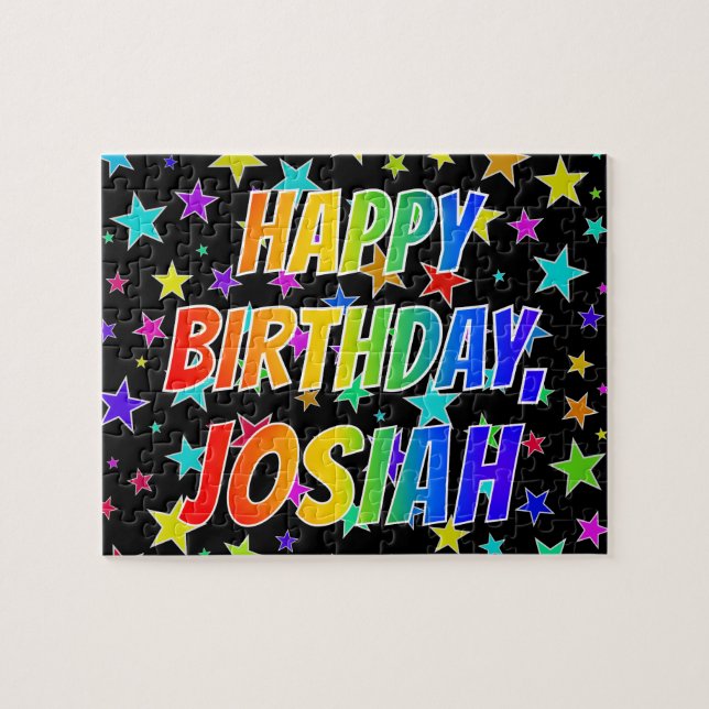 "JOSIAH" First Name, Fun "HAPPY BIRTHDAY" Jigsaw Puzzle (Horizontal)