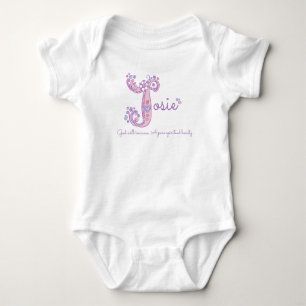 Josie girls name pastel purple custom meaning baby bodysuit